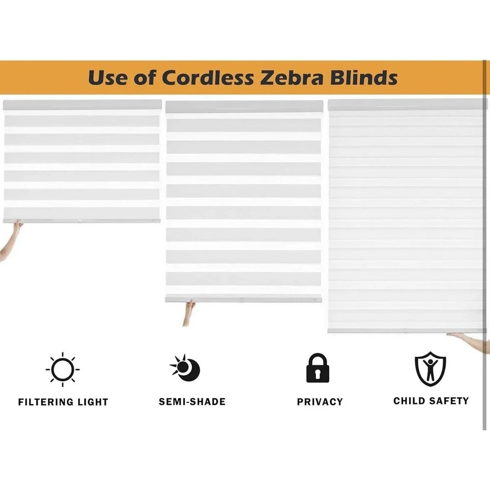 Persilux Cordless Zebra Blackout Window Shades Blinds Light Filtering Home